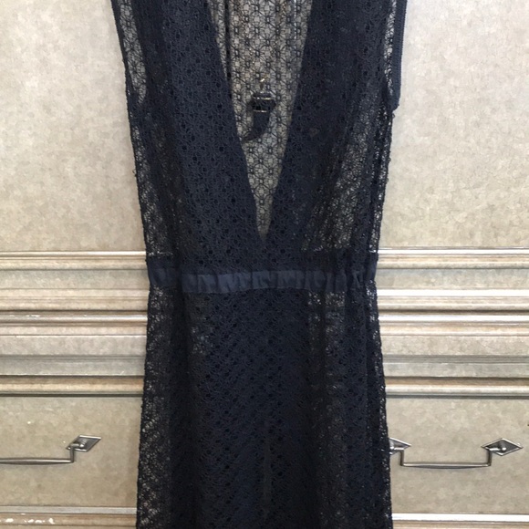 VICTORIA'S SECRET LONG BLACK CROCHET SWIM COVERUP - Picture 9 of 11